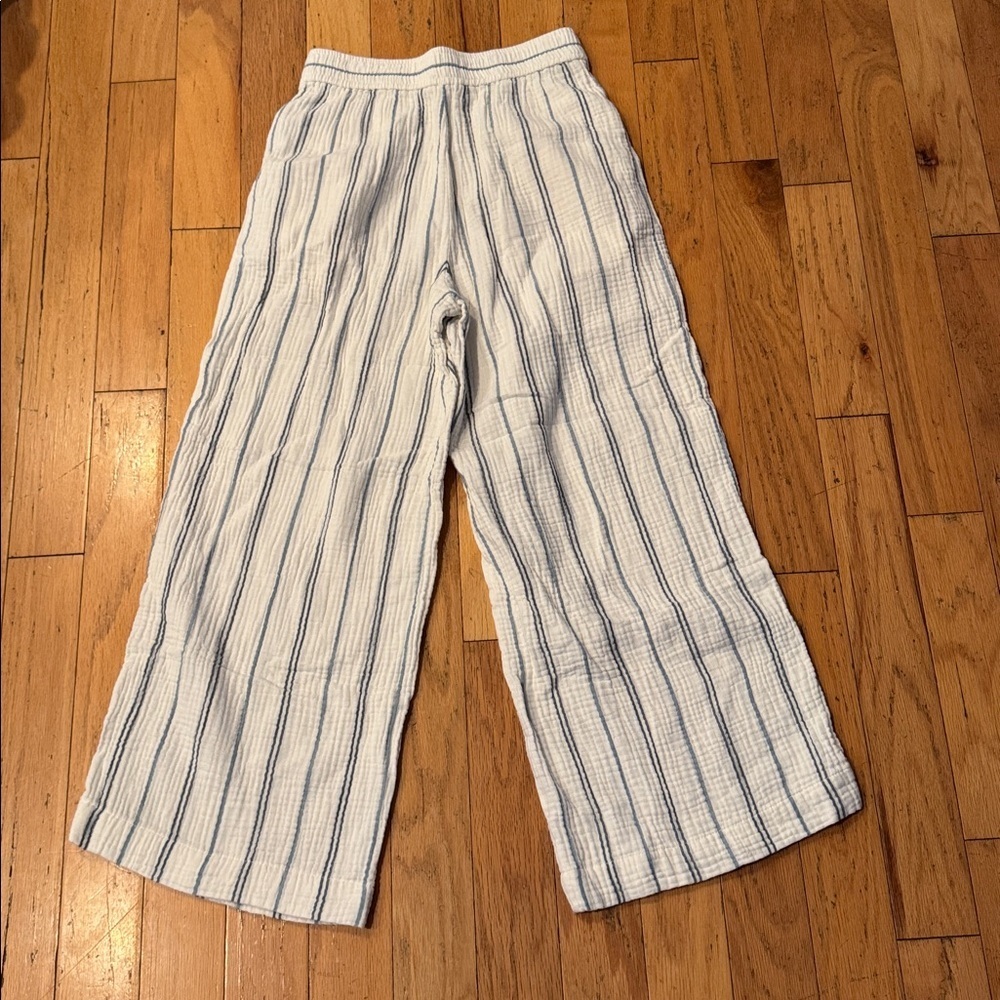 Madewell | Untailored Wide-Leg Crop Pant in Striped Lightspun | Gauzy | Size XS - Picture 5 of 5